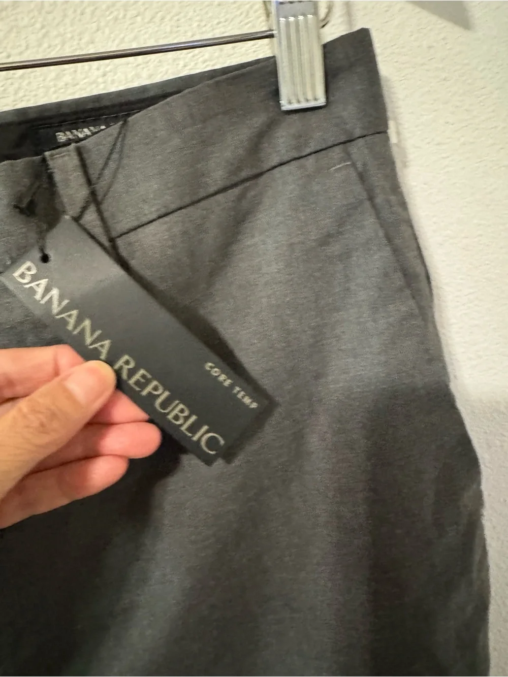 Banana Republic Core Temp Non Iron Charcoal Gray Cotton Blend Slim Fit NWT-32x29
